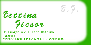 bettina ficsor business card